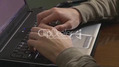 Typing Keyboard on a laptop