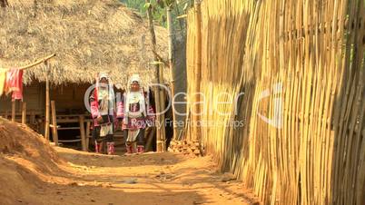 Akha Women walk