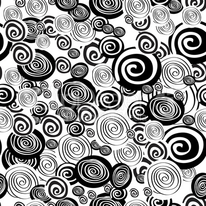 Black and white seamless pattern with circle