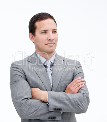 Portrait of a fortunate businessman with crossed arms