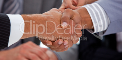 Close-up of two businessmen closing a deal