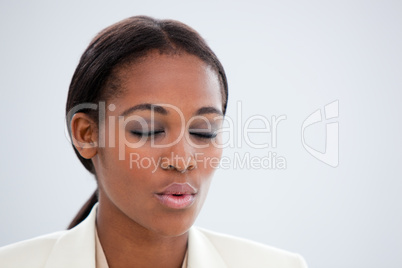 Portrait of a pensive businesswoman