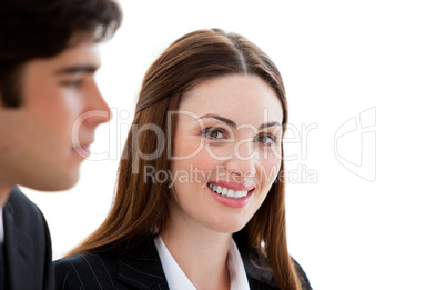 Portrait of a smiling businesswoman and her colleague