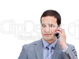 Portrait of n elegant businessman on phone