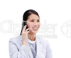 Portrait of an asian businesswoman on phone