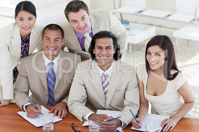 Cheerful business team in a meeting
