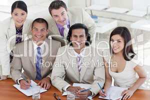 Cheerful business team in a meeting