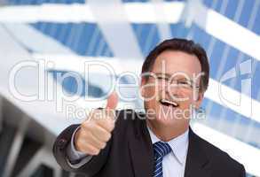 Handsome, Confident Businessman with Thumbs Up