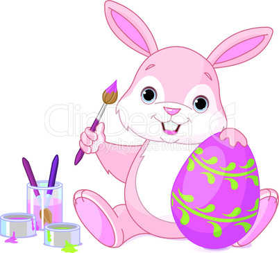 Bunny Painting Easter Egg