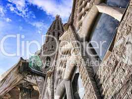 Sagrada Familia from the Ground, Barcelona, Spain