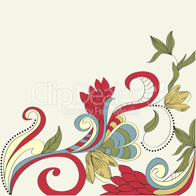 Card with floral ornament