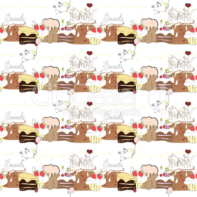 seamless pattern with sweets