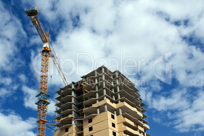 Crane and building