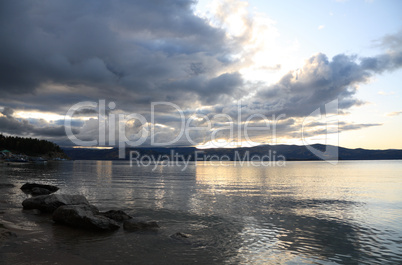 Sunrise on Baikal lake