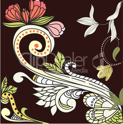 Colorful background with decorative ornament