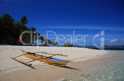 Philippines traditional boat on a beach