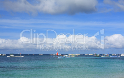 Boats in tropical bay