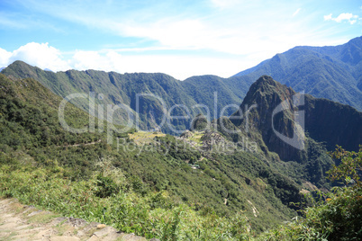 Inca trail to Machu Picchu ruins