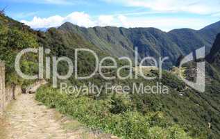 Inca trail to Machu Picchu ruins