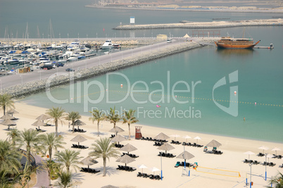 Beach at luxurious hotel, Dubai, UAE