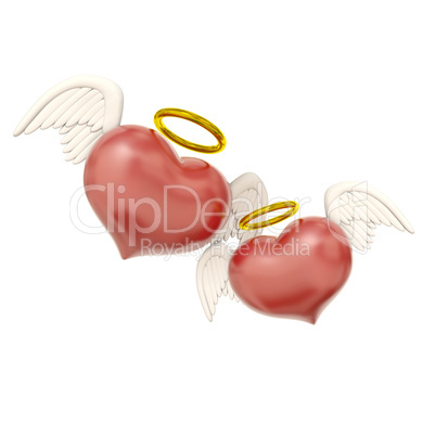 Two Hearts with wings