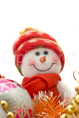Close-up of Funny Christmas snowman