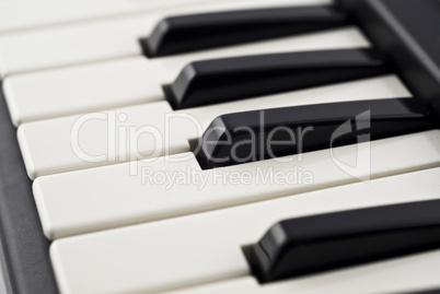 Extreme Closeup of piano keyboard