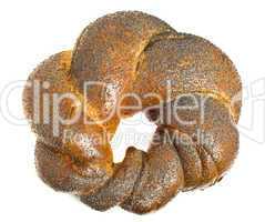 Tasty bagel with poppy seeds isolated
