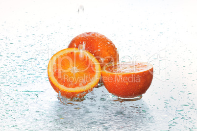 orange in water