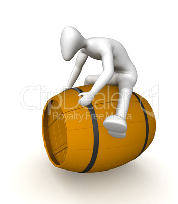 3d human on a barrel