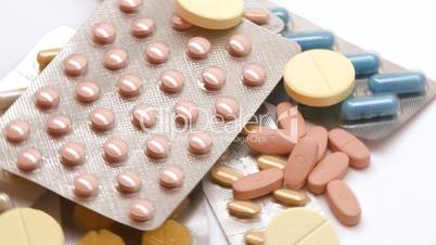 Medicines pills rotate