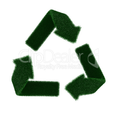 Recycling symbol from fur
