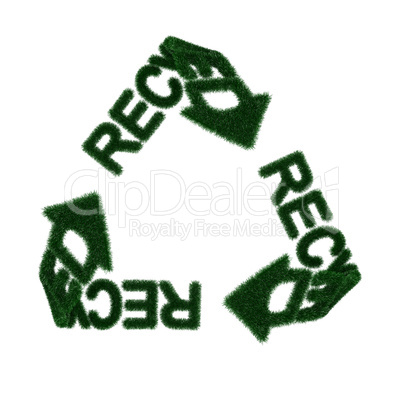 Recycling symbol from fur