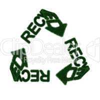 Recycling symbol from fur