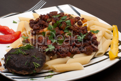 pasta and cutlet