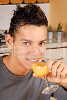 Young man drinking