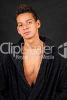 Sexy young man with bathrobe