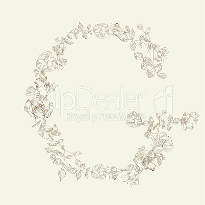 Floral font. Letter G