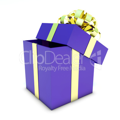 Blue Gift on white background