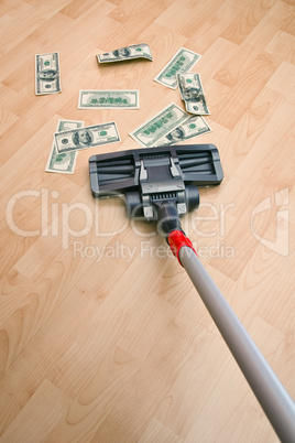 Vacuum cleaner and money