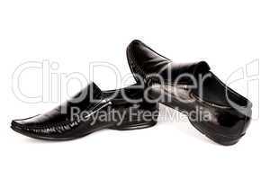 The varnished black man's shoes