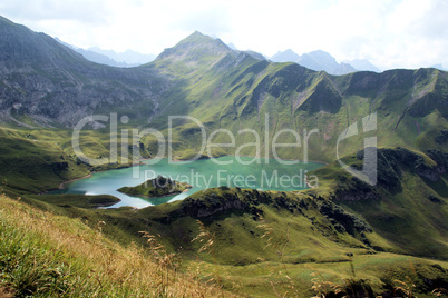 A cold lake in the mountains