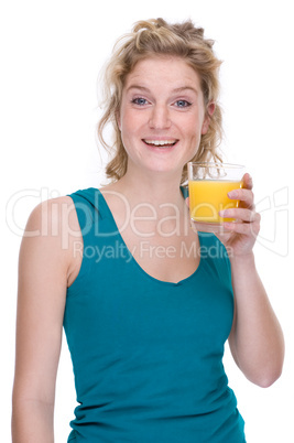 Woman with orange juice