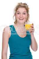 Woman with orange juice