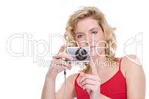 Woman with digital camera