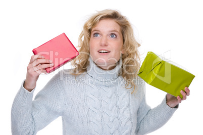 Woman with presents Woman with presents