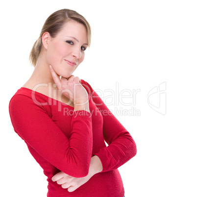 Woman in red