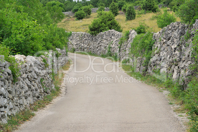 Cres Trockenmauern mit Weg - Cres dry stone wall and way 08