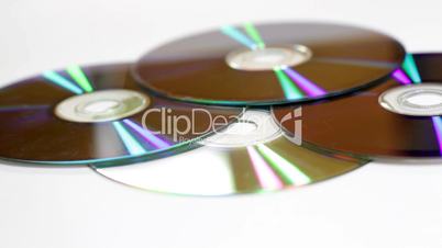 Rotating CD's isolated on the white background