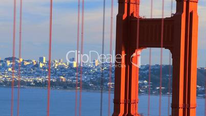 Blick von der Golden Gate Bridge auf San Francisco